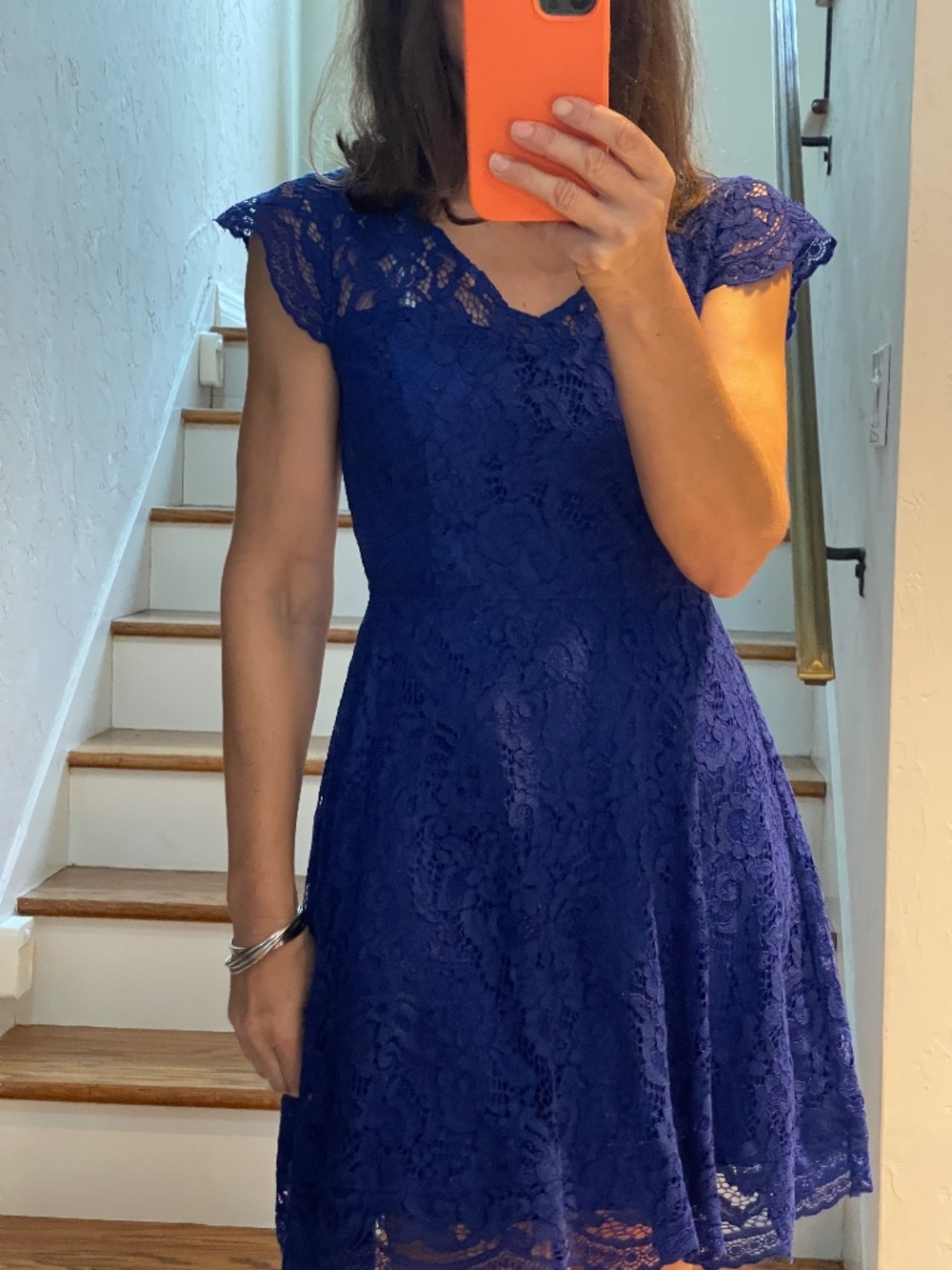 BB Dakota lace royal blue mini party / cocktail sleeveless dress women 0 XS
